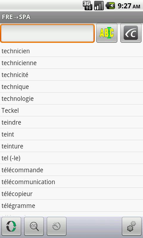French-Spanish Translator Screen 2