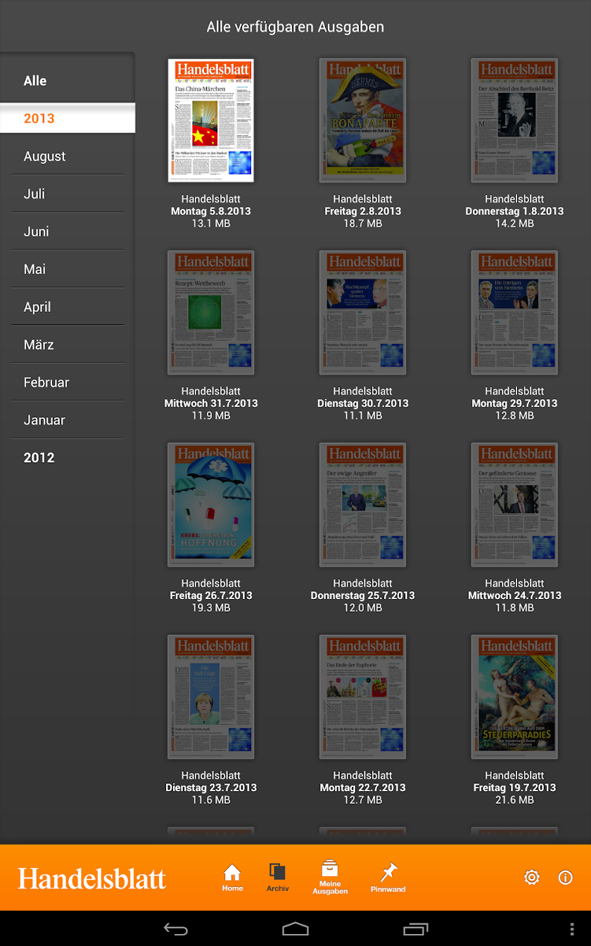 Handelsblatt ePaper Screen 2