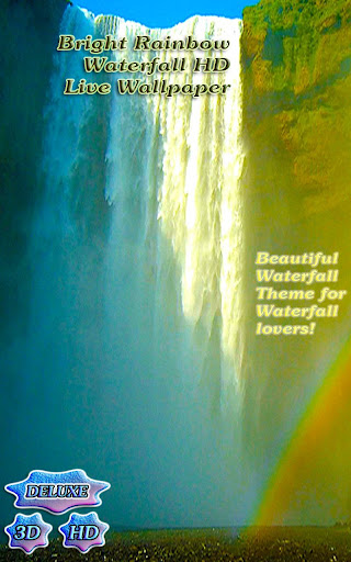 Bright Rainbow Waterfall