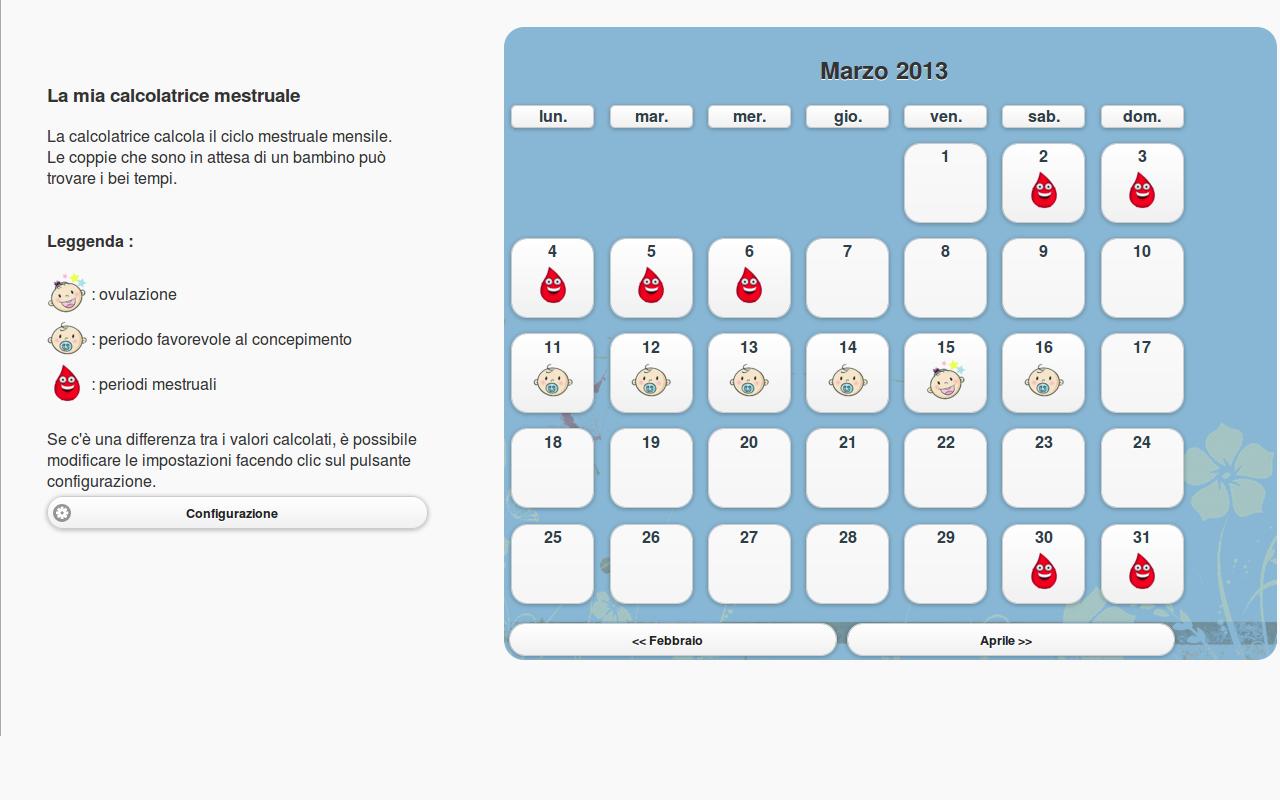 Android application My menstrual calculator screenshort
