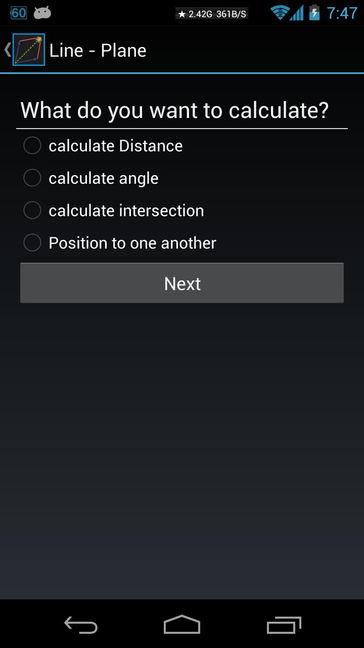 Vector Calculator DONATE Screen 2