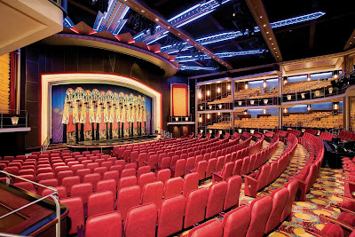 Freedom of the Seas' multi-level Arcadia Theater features contemporary musical productions, drama, cabaret and other nightly entertainment.