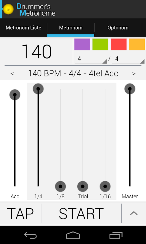 Android application Drummers Metronome Pro screenshort