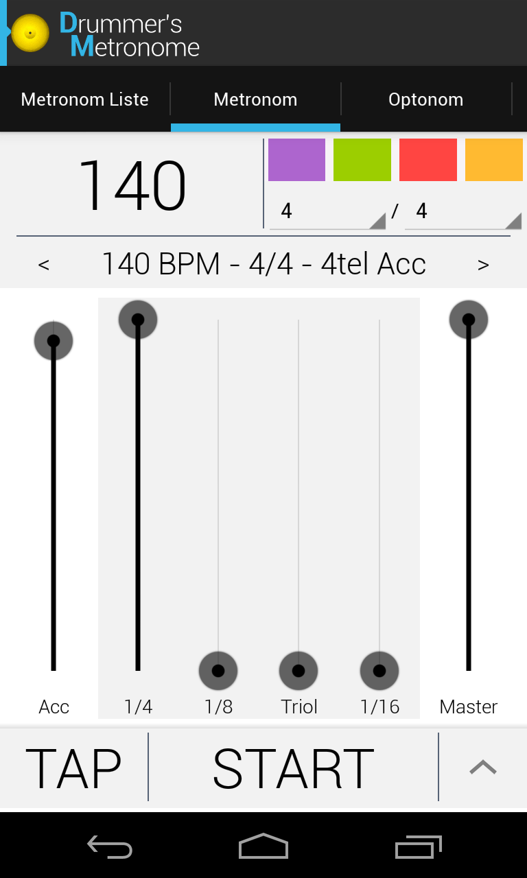Drummers Metronome Pro Screen 1