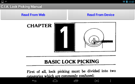 【免費書籍App】C.I.A. Lock Picking Manual-APP點子