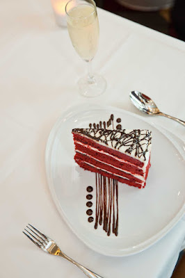 A chocolate-covered strawberry dessert at Chops Grille aboard your Royal Caribbean sailing. 