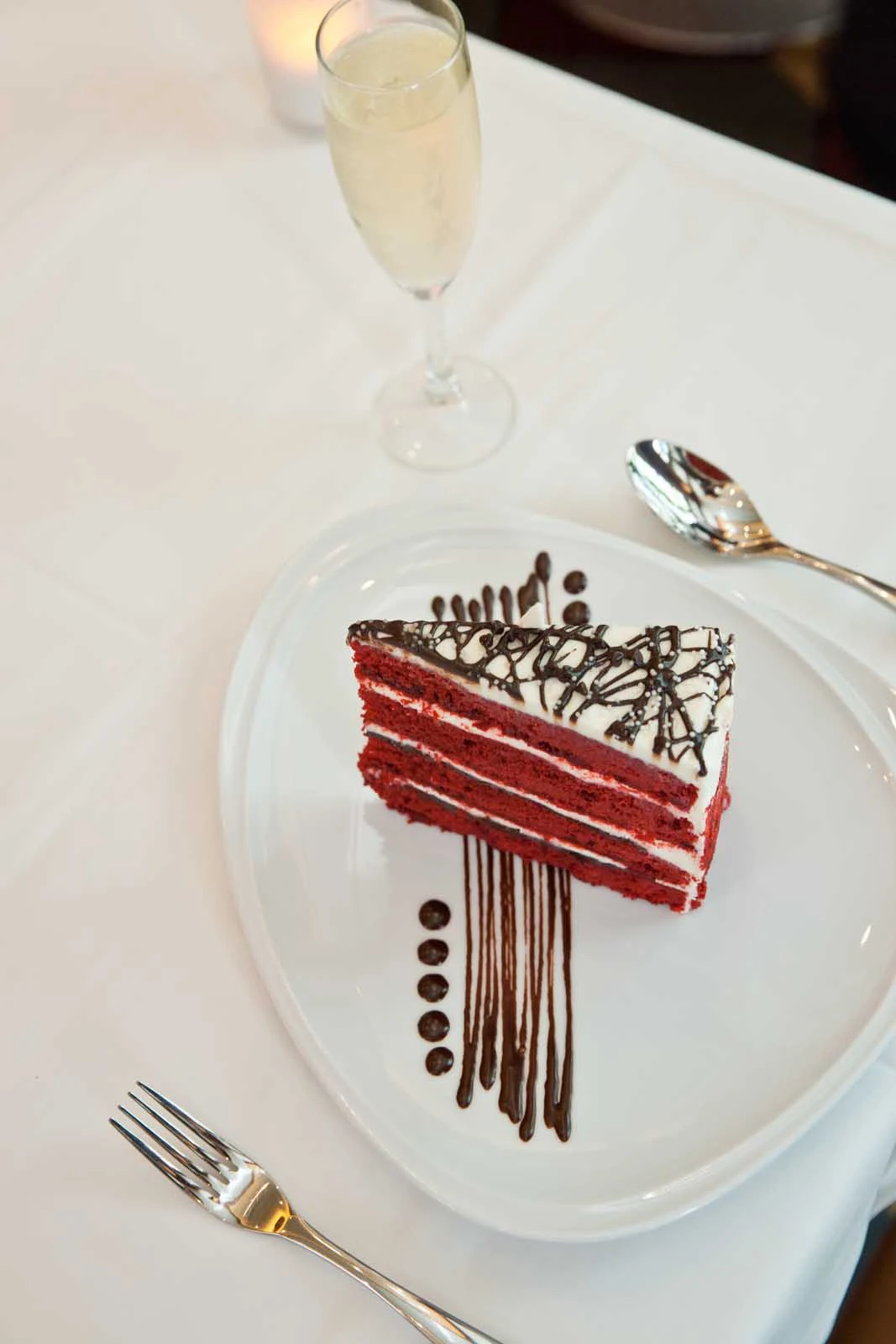 Royal-Caribbean-Chops-Grille-strawberry-dessert - A chocolate-covered strawberry dessert at Chops Grille aboard your Royal Caribbean sailing. 