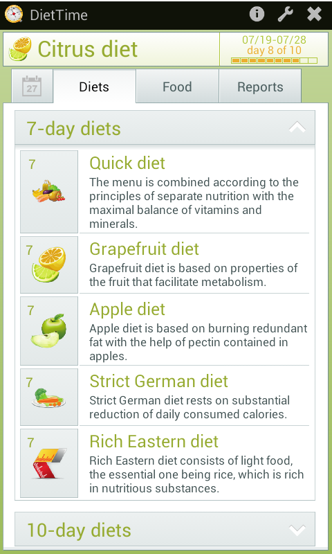 DietTime 7-day Diet Set Screen 3