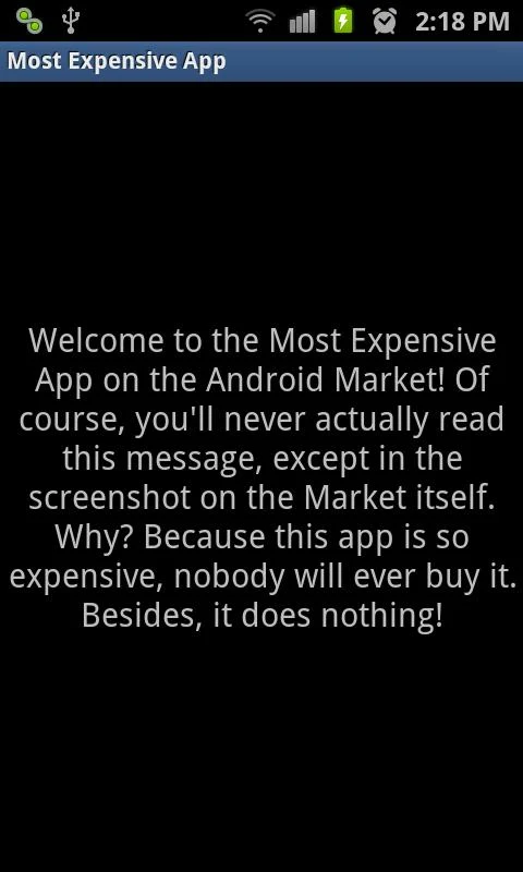 Most Expensive App - screenshot