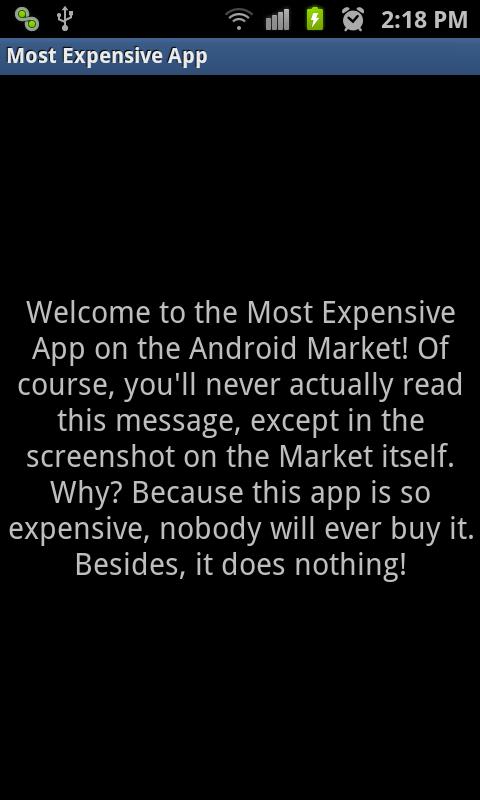 Android application Most Expensive App screenshort