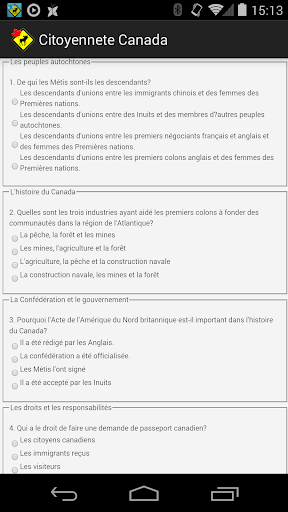 Test de citoyenneté Canadienne