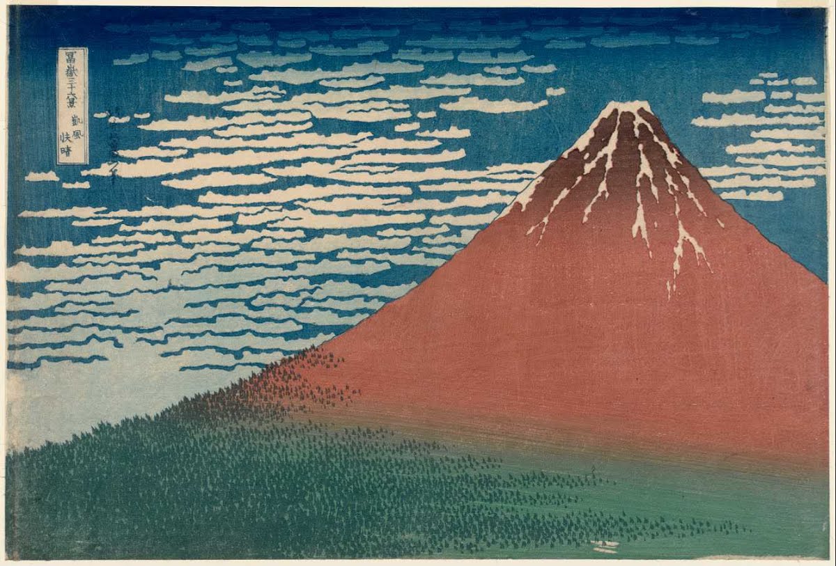 Fine Wind Clear Weather Gaifu Kaisei Also Known As Red Fuji From The Series Thirty Six Views Of Mount Fuji Fugaku Sanjurokkei Katsushika Hokusai Published By Nishimuraya Yohachi Eijudō Google Arts