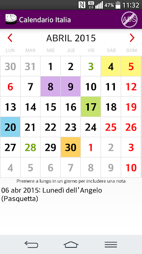 2015 Calendario Vacanze Italia