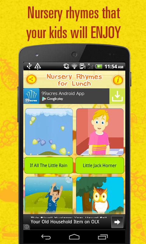 Nursery Rhymes For Lunch Screen 2