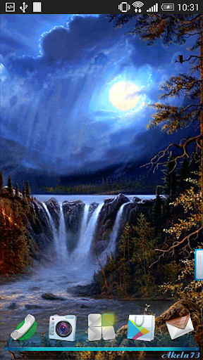 Night Waterfall Live Wallpaper