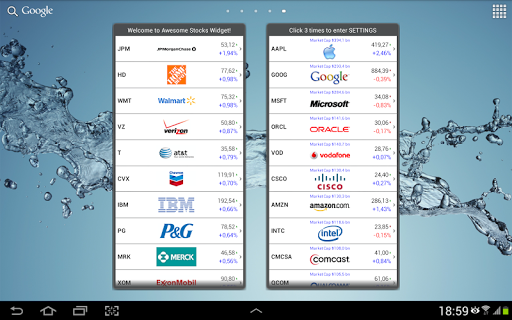 Awesome Stocks Widget