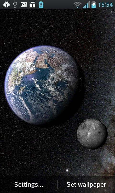 Earth & Moon in HD Gyro 3D PRO - screenshot