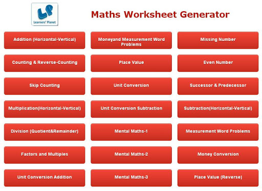 Math Worksheet Creator