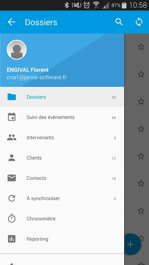 Android application Jarvis Avocats screenshort
