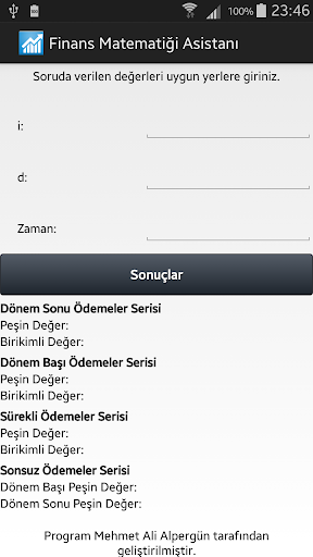 Finans Matematiği Asistanı