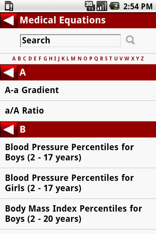 MedCalc 3000 Pediatrics Screen 2
