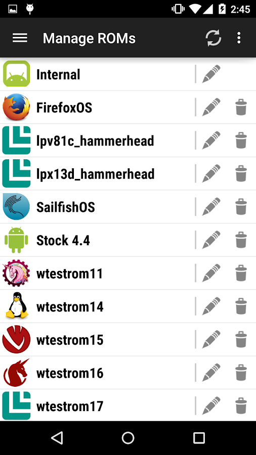    MultiROM Manager- screenshot  