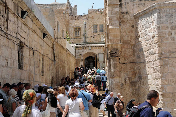 Visitors swarm the holy sites in the Old City of Jerusalem. 