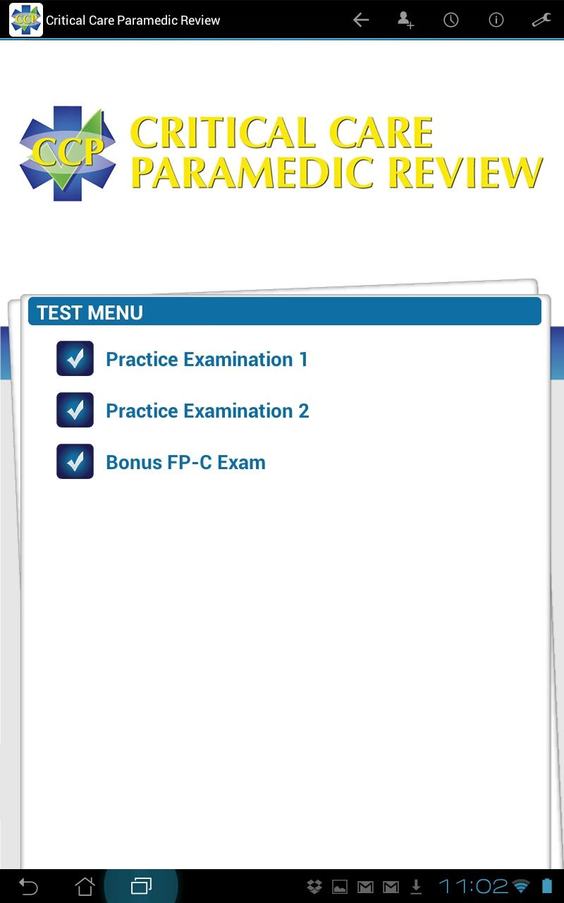 Critical Care Paramedic Review Screen 2
