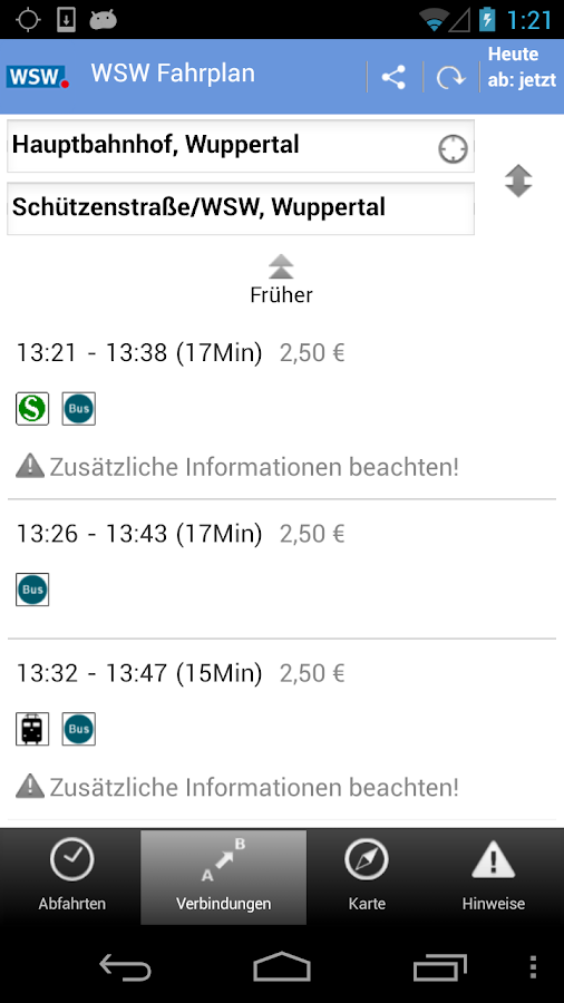 WSW Fahrplan Android Apps on Google Play
