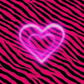 Pink Zebra Glowing Heart logo