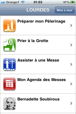 Android application Lourdes Pèlerinage screenshort