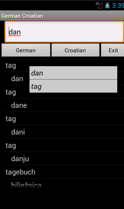 Android application German Croatian Dictionary screenshort