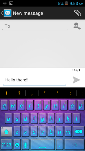 Neon Blue Theme Keyboard