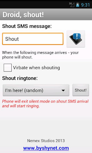 DroidShout - Find my mobile