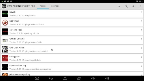 Android application XBMC ADDON EXPLORER PRO screenshort