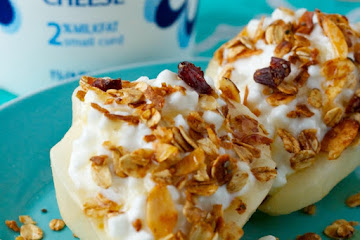 Honey Cottage Cheese Stuffed Pears
