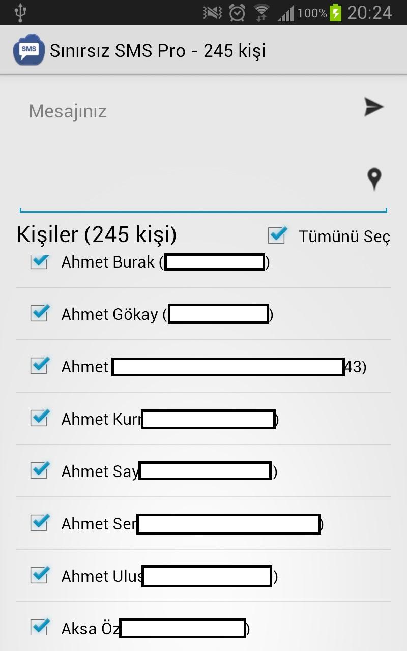 Unlimited SMS Pro - Bulk Post Screen 1