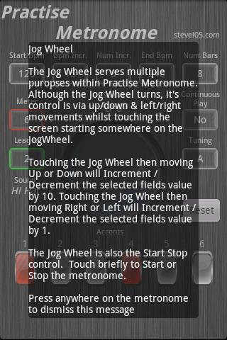 Practise Metronome Screen 3