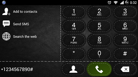 exDialer A-Black Leather theme - screenshot thumbnail