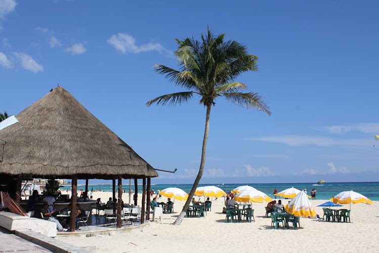 Winter break on the beach in Playa del Carmen, Mexico