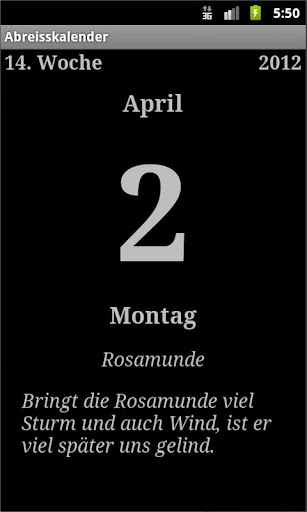 Abreisskalender