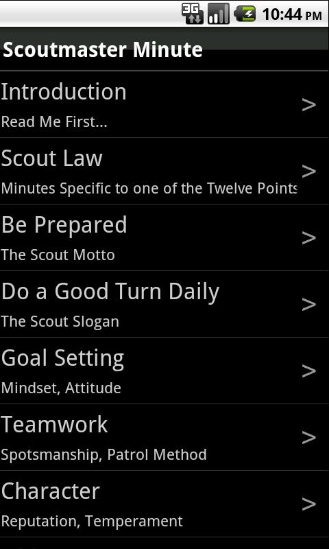 The Scoutmaster Minute Screen 2