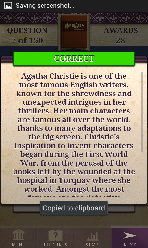 Genius Modern Literature Quiz Screen 3