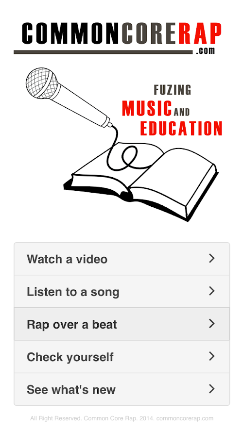 Android application Common Core Rap screenshort