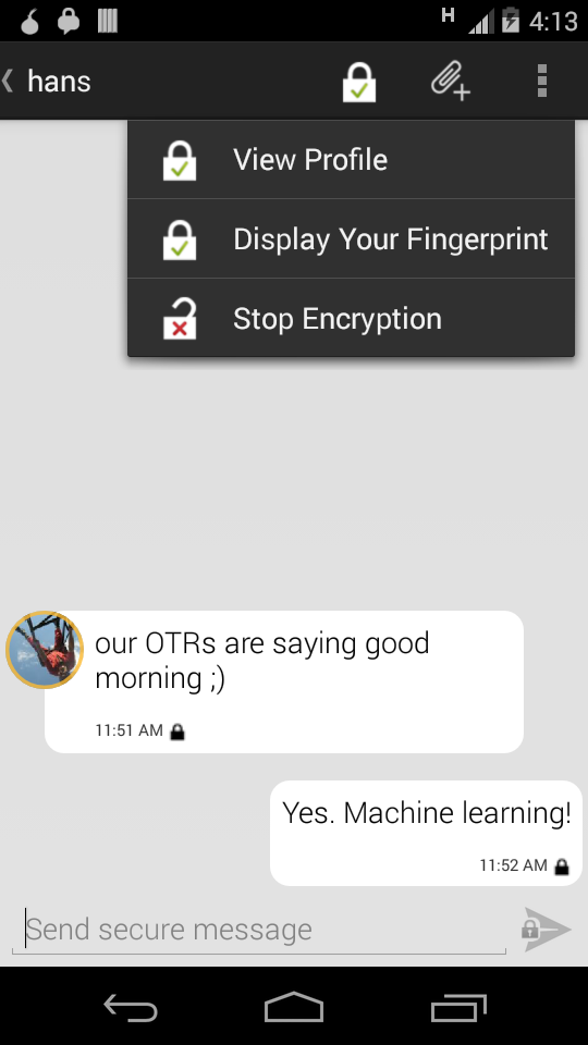 ChatSecure Screen 2