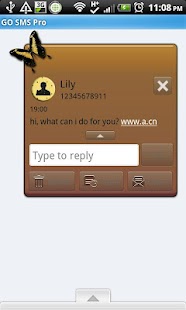 Free GO SMS - Polkadot Butterfly 3 APK for Android