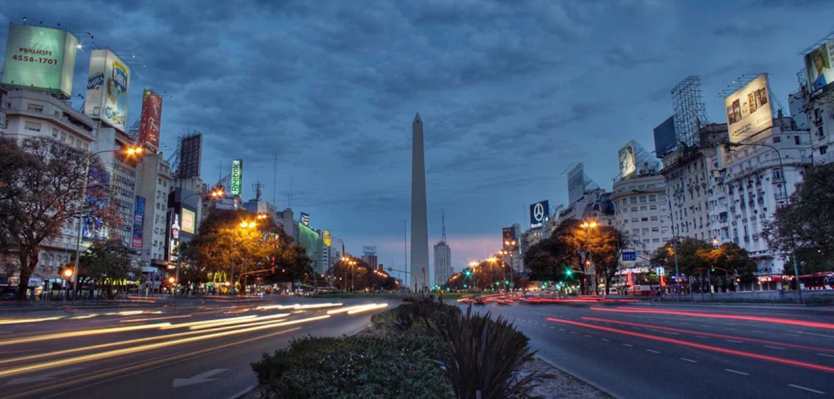 Obelisk-Buenos-Aires - A view of the Plaza de la República and the Obelisk of Buenos Aires, a national historic monument and icon of Argentina's capital. 