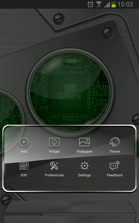 Next launcher theme TechGreen - screenshot