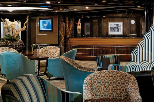 Socialize at the bar aboard Silver Spirit, which features complimentary cocktails, tapas and specialty coffees.