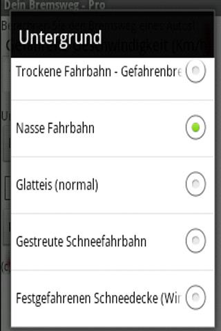 Android application Dein Bremsweg - Pro screenshort